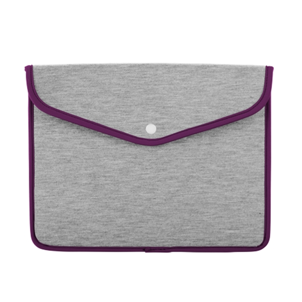 Heathered Jersey Knit neoprene snapfolio sleeve for tablet with snap closure.... from ASI 74710 Numo / NUMO