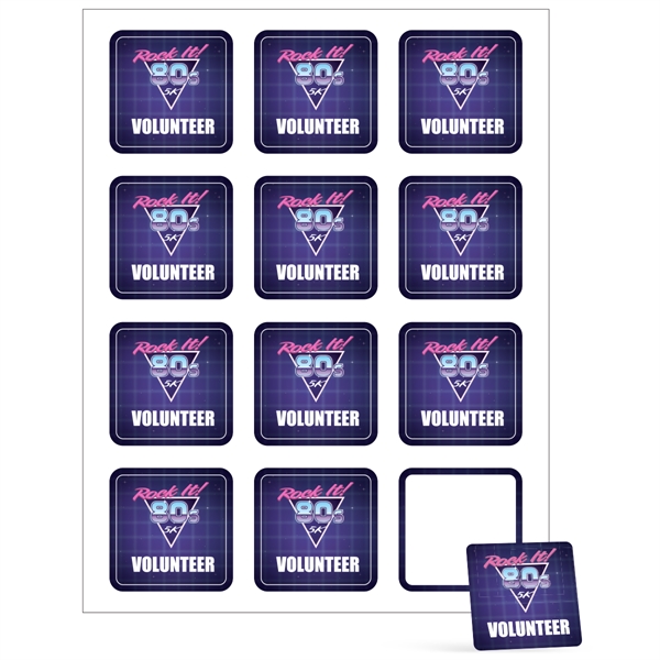 Square sheeted button sticker labels.... from ASI 56950 Gill Studios Inc / Gill-Line®