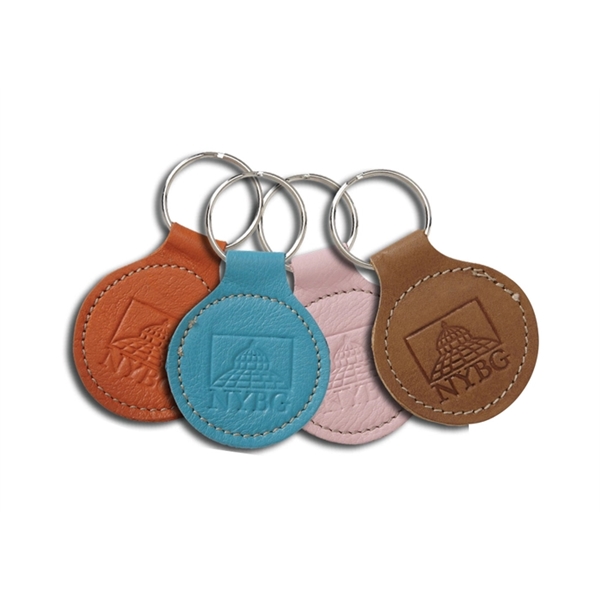 2" Stitched Circle Key Tag. This fob has a modern sweep... from ASI 97490 ZZ REMOVED - Winston Manufacturing / Wizzer/Winston Leather