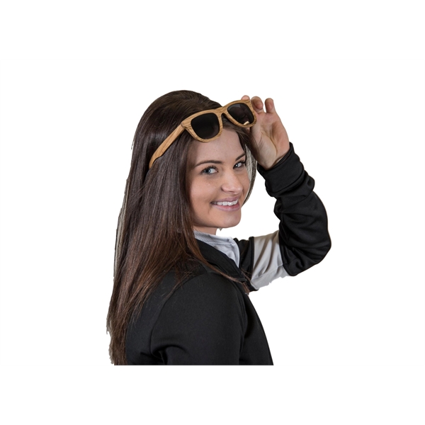 Zebra wood sunglasses with black lenses and polarized UV400 sun protection.... from ASI 72657 Active Life Promo / Active Life Promo Ingrain Promo