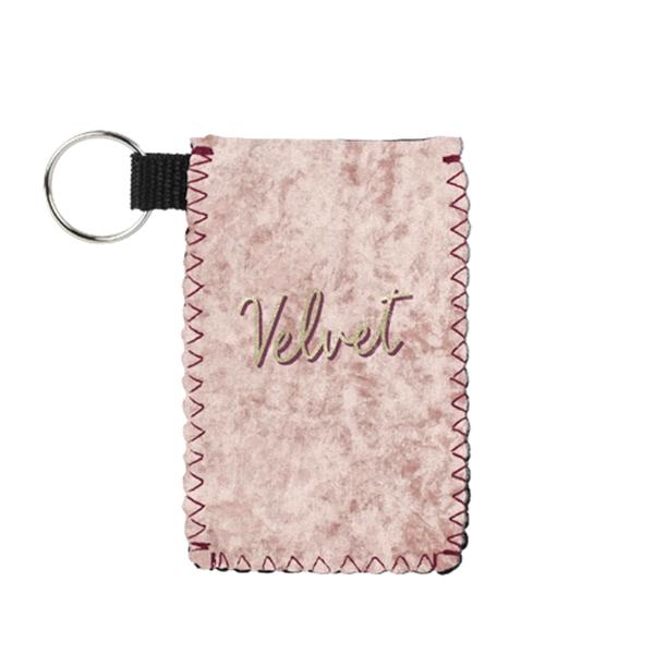 Velvet Neoprene holder w/colored stitching for your credit cards, I.D. cards,... from ASI 74710 Numo / NUMO