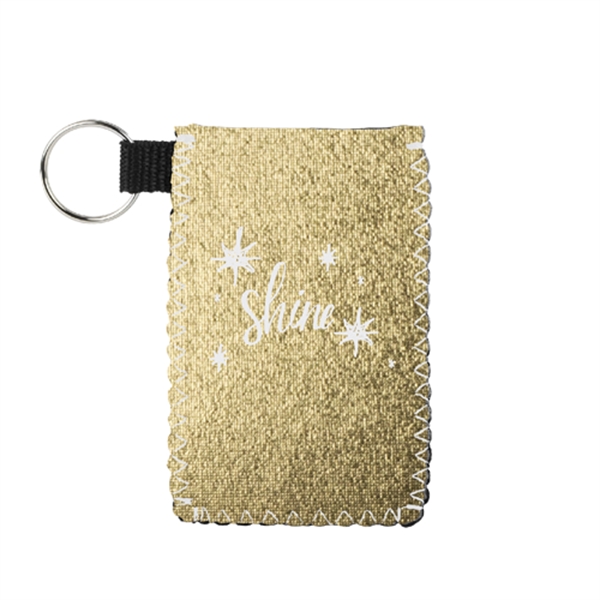 Metallic Neoprene holder w/colored stitching for your credit cards, I.D. cards,... from ASI 74710 Numo / NUMO