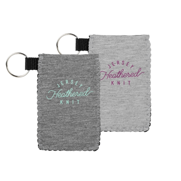 Heathered Jersey Knit Neoprene holder w/colored stitching for your credit cards,... from ASI 74710 Numo / NUMO