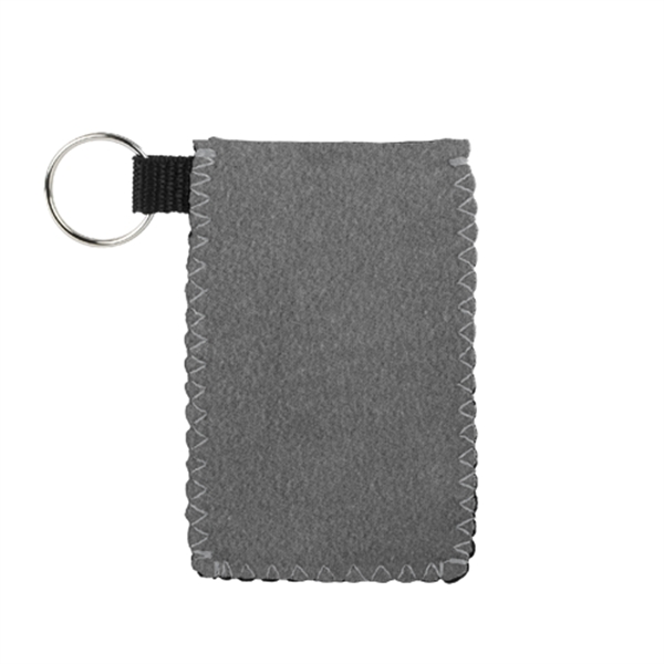 Suede-ish Neoprene holder w/colored stitching for your credit cards, I.D. cards,... from ASI 74710 Numo / NUMO