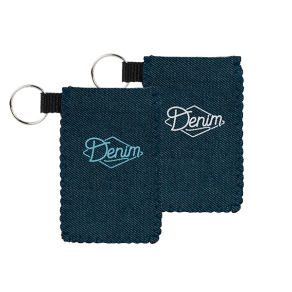 Denim Neoprene holder w/colored stitching for your credit cards, I.D. cards,... from ASI 74710 Numo / NUMO