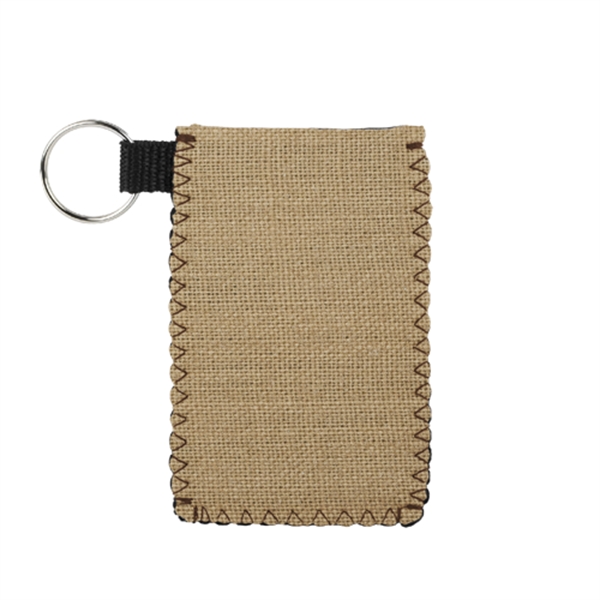 Burlap Neoprene holder w/colored stitching for your credit cards, I.D. cards,... from ASI 74710 Numo / NUMO