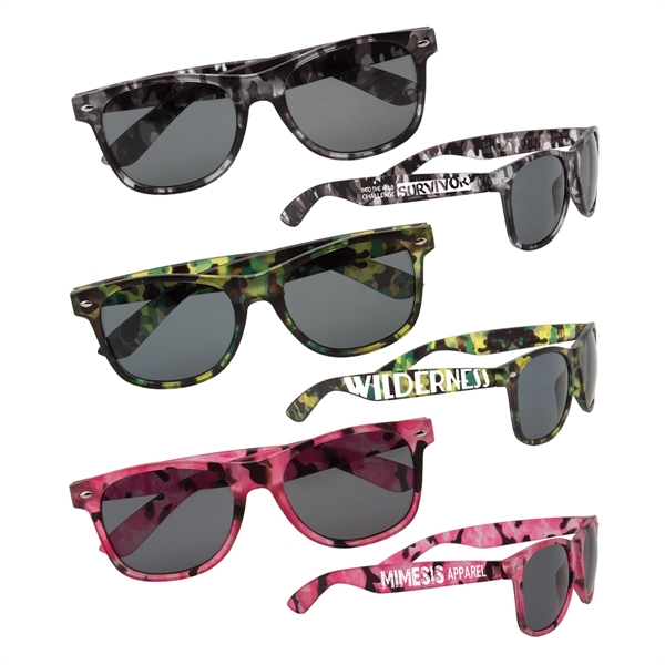 Customizable camouflage sunglasses with shatter-resistant lenses.... from ASI 62190 Illini