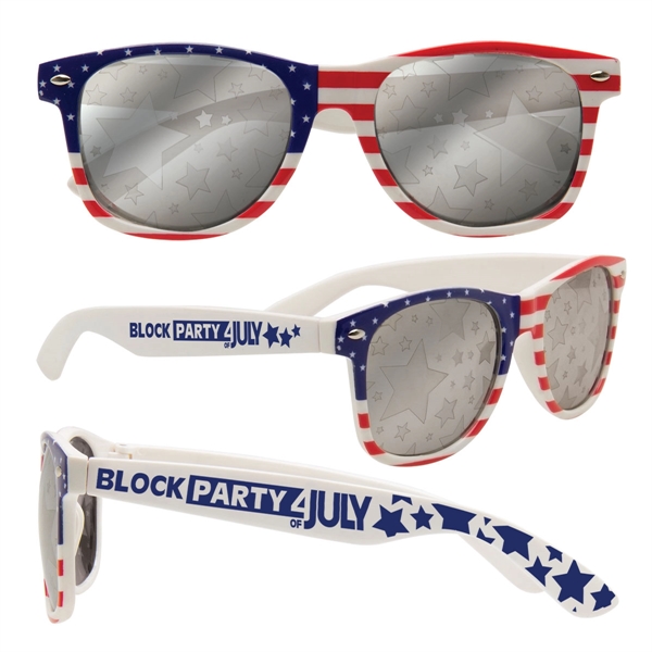 American-flag themed sunglasses made with 100% UV protection and shatter-resistant lenses.... from ASI 62190 Illini