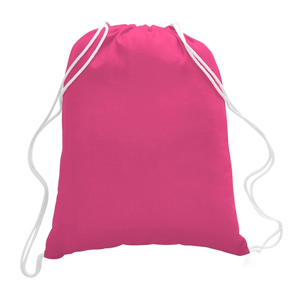 100% cotton sports backpack that measures 14" x 18" with a... from ASI 90160 Suntex Industries