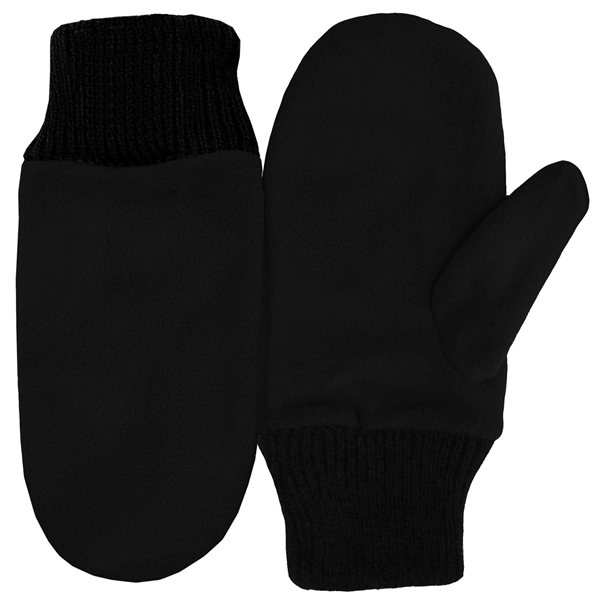 100% polyester fleece mittens with 2" black cuffs and available in... from ASI 90160 Suntex Industries