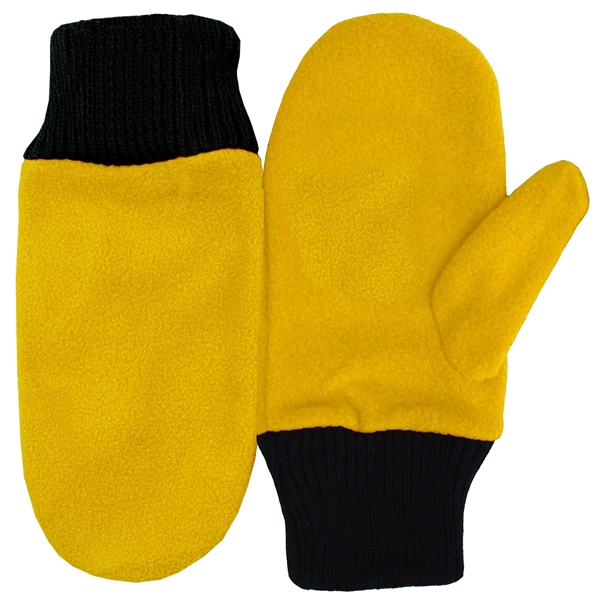 100% polyester fleece mittens with 2" black cuffs and available in... from ASI 90160 Suntex Industries