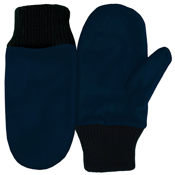 100% polyester fleece mittens with 2" black cuffs and available in... from ASI 90160 Suntex Industries