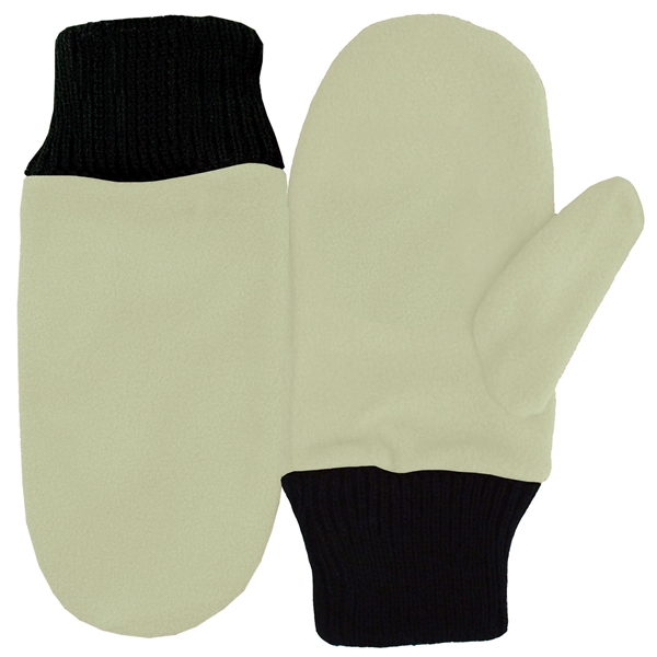 100% polyester fleece mittens with 2" black cuffs and available in... from ASI 90160 Suntex Industries