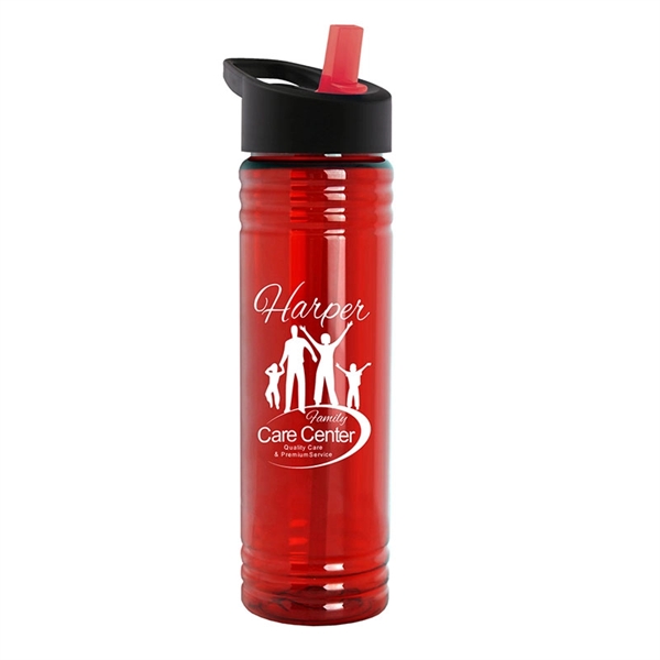 New Slim Cylinder Design 24 oz. Transparent Water Bottles with Flip... from ASI 55990 Garyline