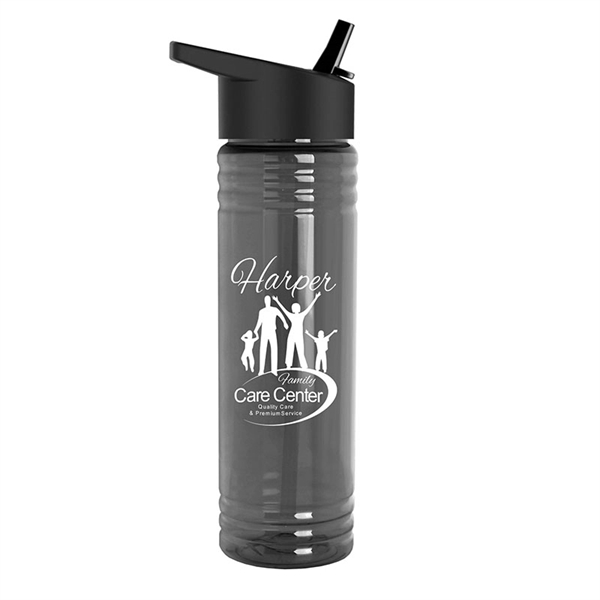 New Slim Cylinder Design 24 oz. Transparent Water Bottles with Flip... from ASI 55990 Garyline