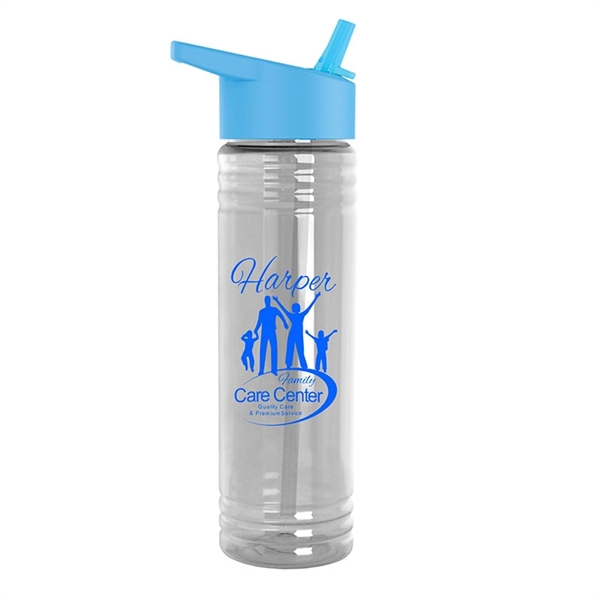 New Slim Cylinder Design 24 oz. Transparent Water Bottles with Flip... from ASI 55990 Garyline