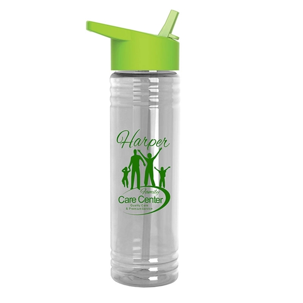 New Slim Cylinder Design 24 oz. Transparent Water Bottles with Flip... from ASI 55990 Garyline