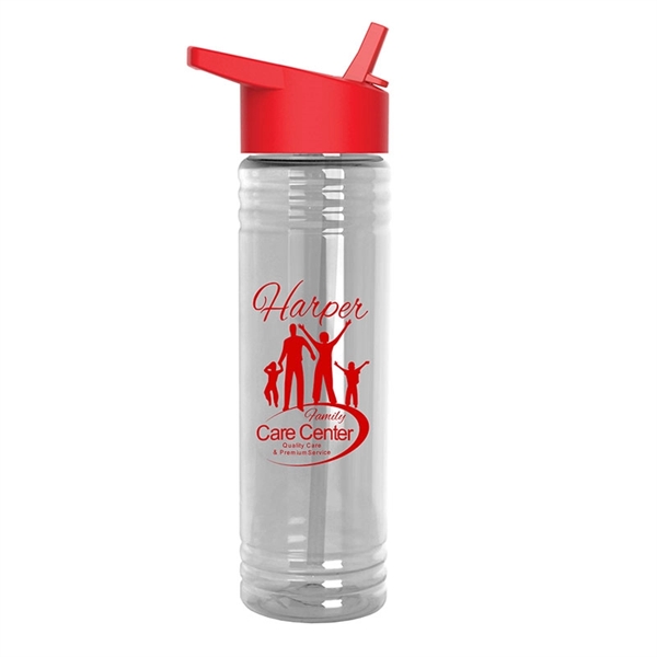 New Slim Cylinder Design 24 oz. Transparent Water Bottles with Flip... from ASI 55990 Garyline