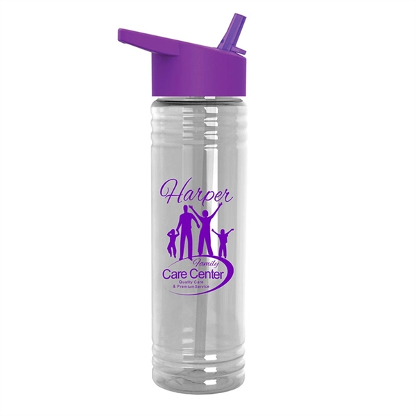 New Slim Cylinder Design 24 oz. Transparent Water Bottles with Flip... from ASI 55990 Garyline