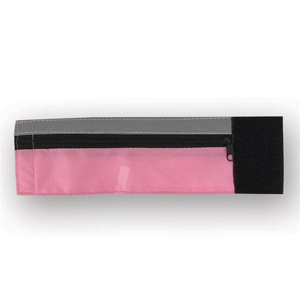 Nylon sporty wrist pouch with a gray reflector and one zippered... from ASI 34800 Alstar Creations / Alstar Line