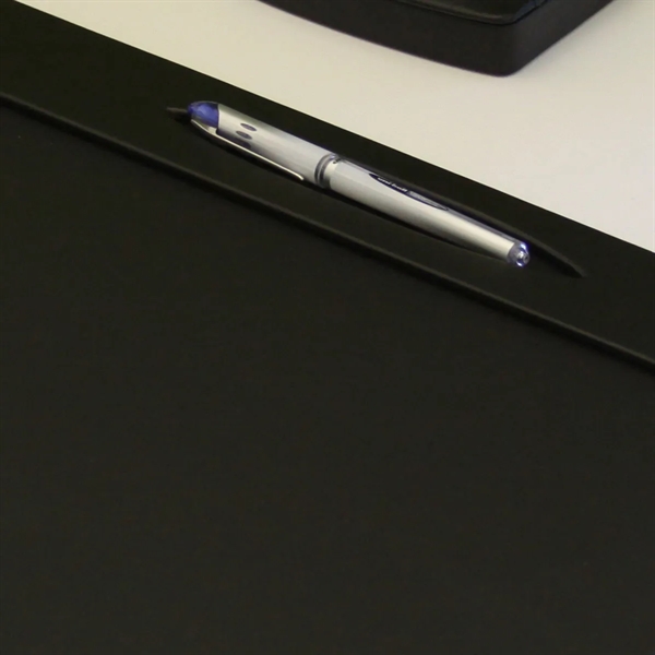 Black leatherette conference pad measuring 17" x 14" with a pen... from ASI 48125 Dacasso / DaCasso