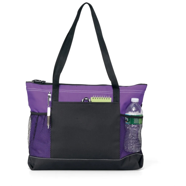 Zippered tote bag with mesh pockets and 29.5" shoulder straps.... from ASI 56070 Gemline / Gemline®