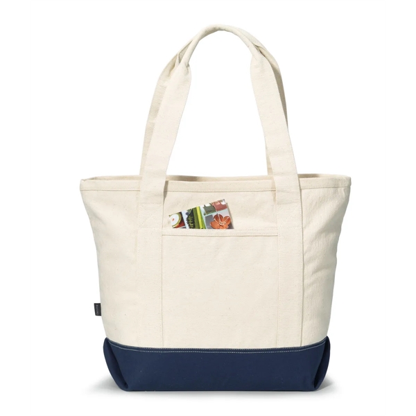Unbleached cotton tote with 26.5" shoulder straps, contrast color bottom and... from ASI 56070 Gemline / Gemline®