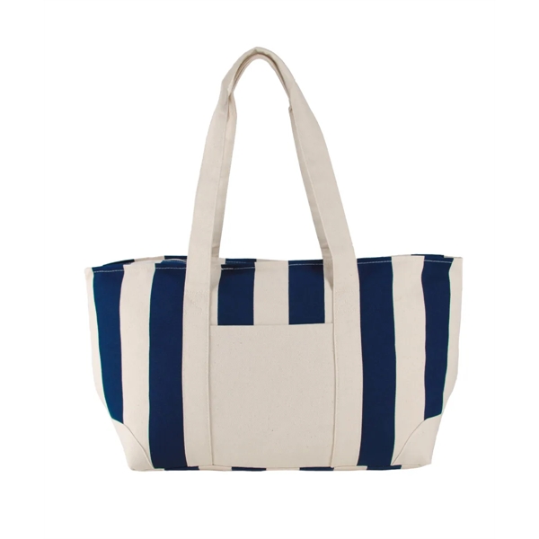 Large cotton canvas striped tote with zippered gusset top.... from ASI 56070 Gemline / Gemline®