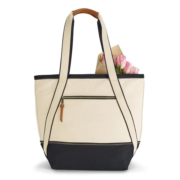 Cotton tote bag with simulated leather carry handles... from ASI 56070 Gemline / Gemline®