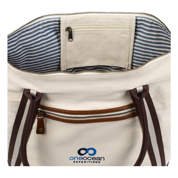 Cotton tote bag with multiple pockets and simulated leather accents... from ASI 56070 Gemline / Gemline®