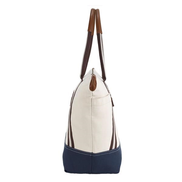 Cotton tote bag with multiple pockets and simulated leather accents... from ASI 56070 Gemline / Gemline®