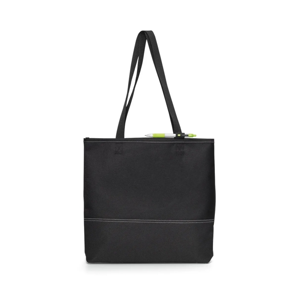 Polyester tote bag with pen loop, 3.5" shoulder straps and contrast... from ASI 56070 Gemline / Gemline®