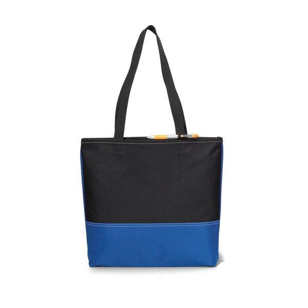 Polyester tote bag with pen loop, 3.5" shoulder straps and contrast... from ASI 56070 Gemline / Gemline®