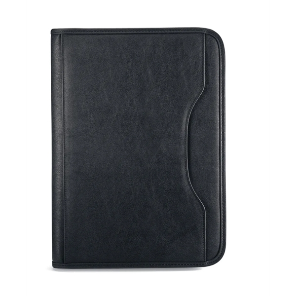 Black vegan leather padfolio with curved exterior pocket.... from ASI 56070 Gemline / Gemline®