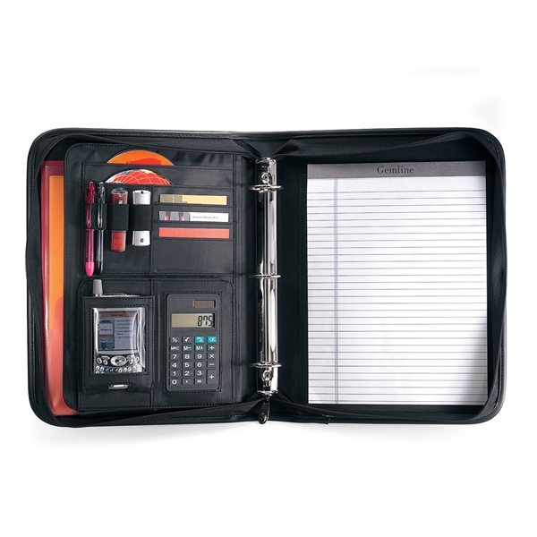 Calculator ring-folio with multi-function organizer and zippered closure.... from ASI 56070 Gemline / Gemline®