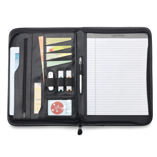 Padfolio with large gusseted pocket and zippered closure.... from ASI 56070 Gemline / Gemline®