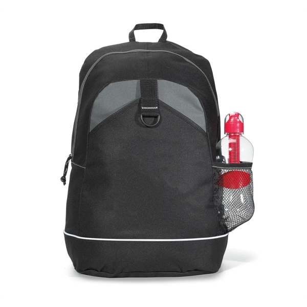 Polyester backpack with top grab handle and side mesh water bottle... from ASI 56070 Gemline / Gemline®