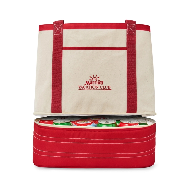 Cotton insulated tote with 10 can capacity, PEVA heat-sealed lining and... from ASI 56070 Gemline / Gemline®
