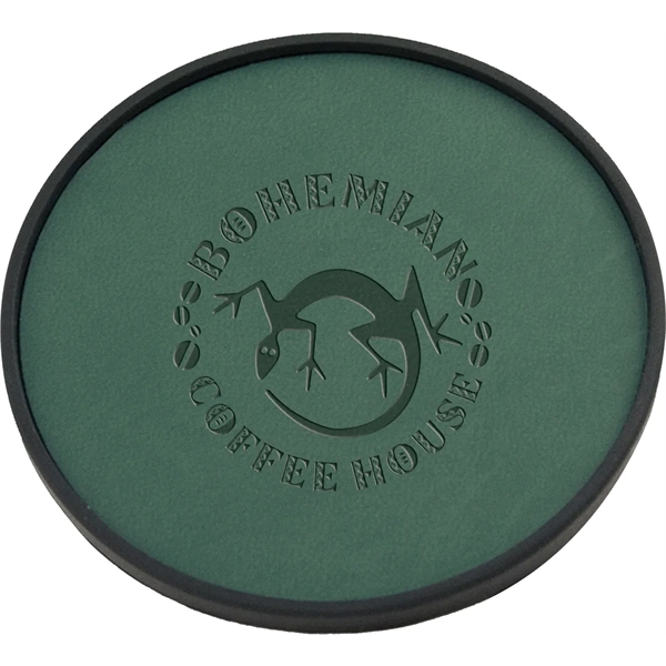 3 3/4" drink coaster made of polyurethane.... from ASI 71920 Moderne Glass Company Inc / MB Works Premium Line