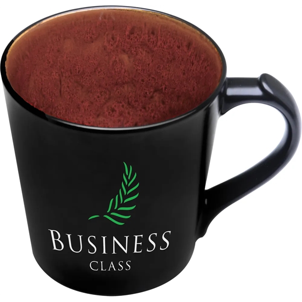 14 oz. ceramic mug with black satin exterior and reactive glaze... from ASI 71920 Moderne Glass Company Inc / MB Works Premium Line