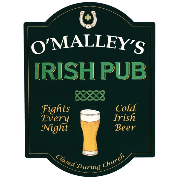 Traditional pub sign, measuring 11.5" x 15.4"... from ASI 72657 Active Life Promo / Street Marketing