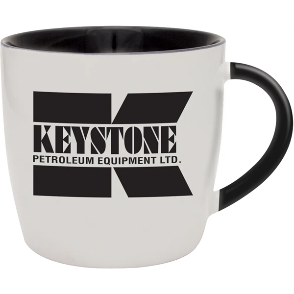 13 oz. ceramic mug with glossy white exterior and colorful glossy... from ASI 71920 Moderne Glass Company Inc / Glass America®