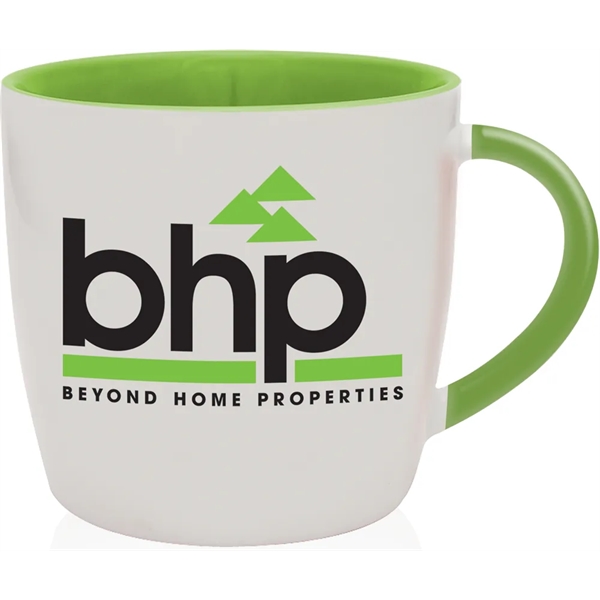 13 oz. ceramic mug with glossy white exterior and colorful glossy... from ASI 71920 Moderne Glass Company Inc / Glass America®