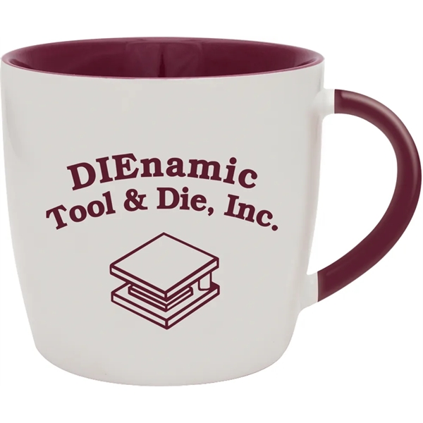 13 oz. ceramic mug with glossy white exterior and colorful glossy... from ASI 71920 Moderne Glass Company Inc / Glass America®