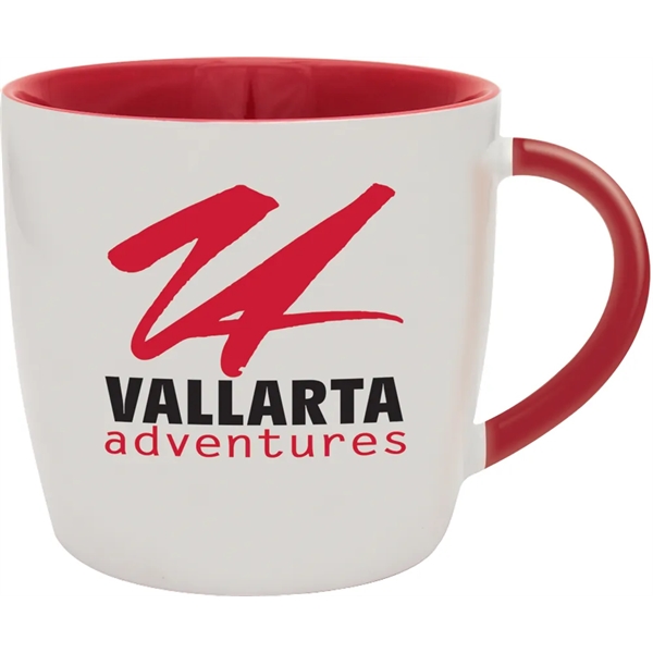 13 oz. ceramic mug with glossy white exterior and colorful glossy... from ASI 71920 Moderne Glass Company Inc / Glass America®