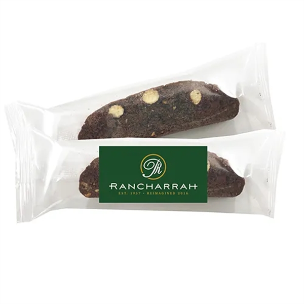 6.5" x 2.125" piece of chocolate almond biscotti .... from ASI 71685 Midnite Snax®