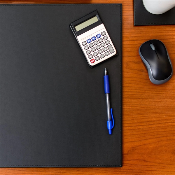 Black leatherette conference pad measuring 17" x 14" with stitched edging.... from ASI 48125 Dacasso / DaCasso