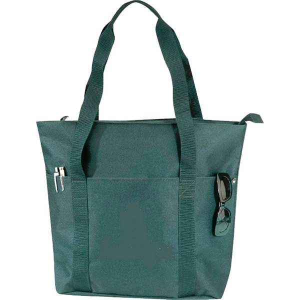 Polyester zippered closure front pocket tote bag with interior slip pocket.... from ASI 34046 Allcasion Travelware Co