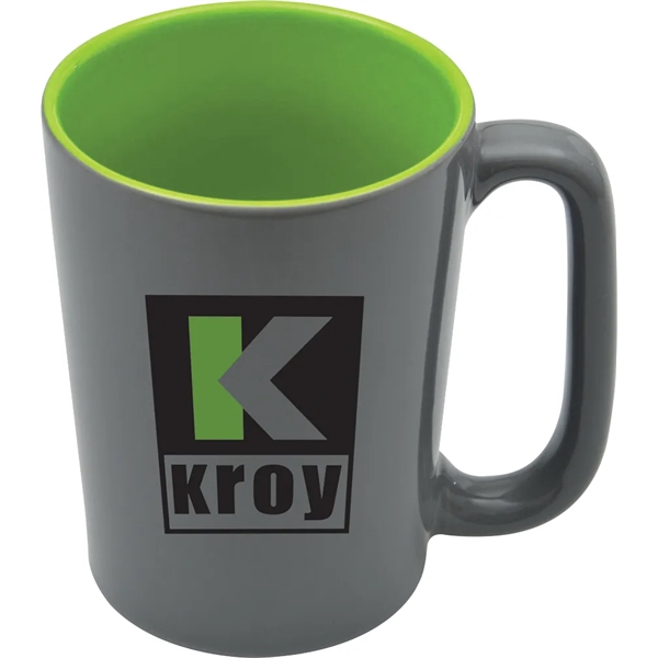 16 oz. ceramic mug with long handle, glossy gray exterior and... from ASI 71920 Moderne Glass Company Inc / Glass America®