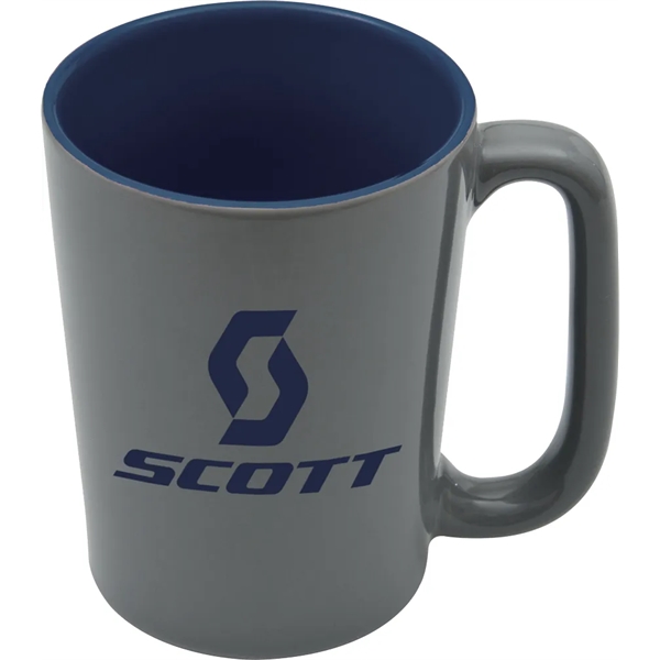 16 oz. ceramic mug with long handle, glossy gray exterior and... from ASI 71920 Moderne Glass Company Inc / Glass America®